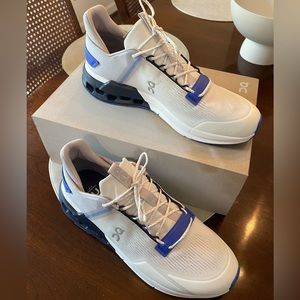 On Cloudnova Flux in White and Cobalt